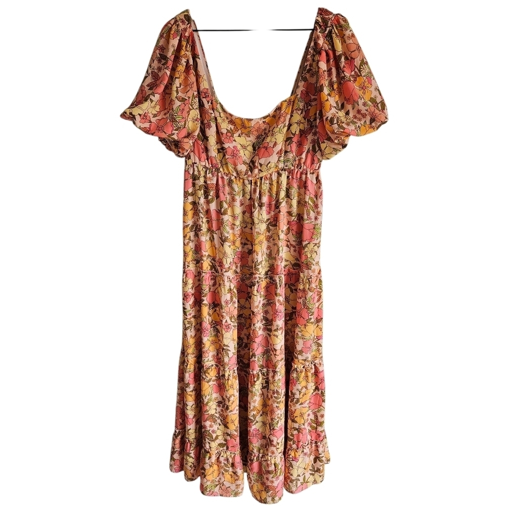 Show Me Your Mumu Floral Linds Midi Dress In Pretty Poppy - Picture 3 of 14